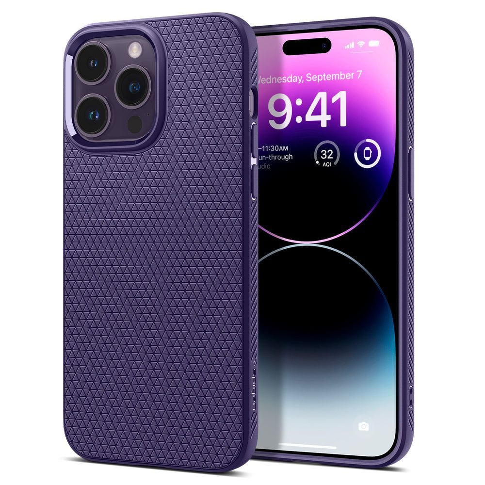 Защитный чехол Spigen Liquid Air для iPhone 14 Pro Max Deep Purple - купить  с доставкой по выгодным ценам в интернет-магазине OZON (851222426)