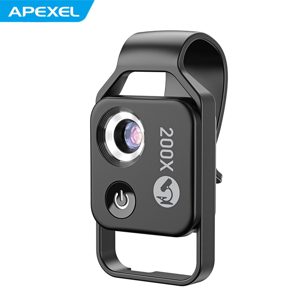 Микроскоп для телефона 200x с LED подсветкой и универсальным креплением,APEXEL MS002 #1