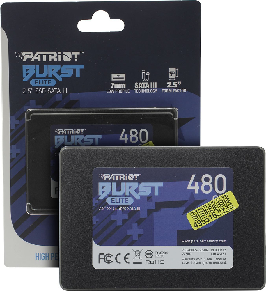 Sata Patriot Burst 480 480 ГБ Внутренний SSD-диск Patriot Memory