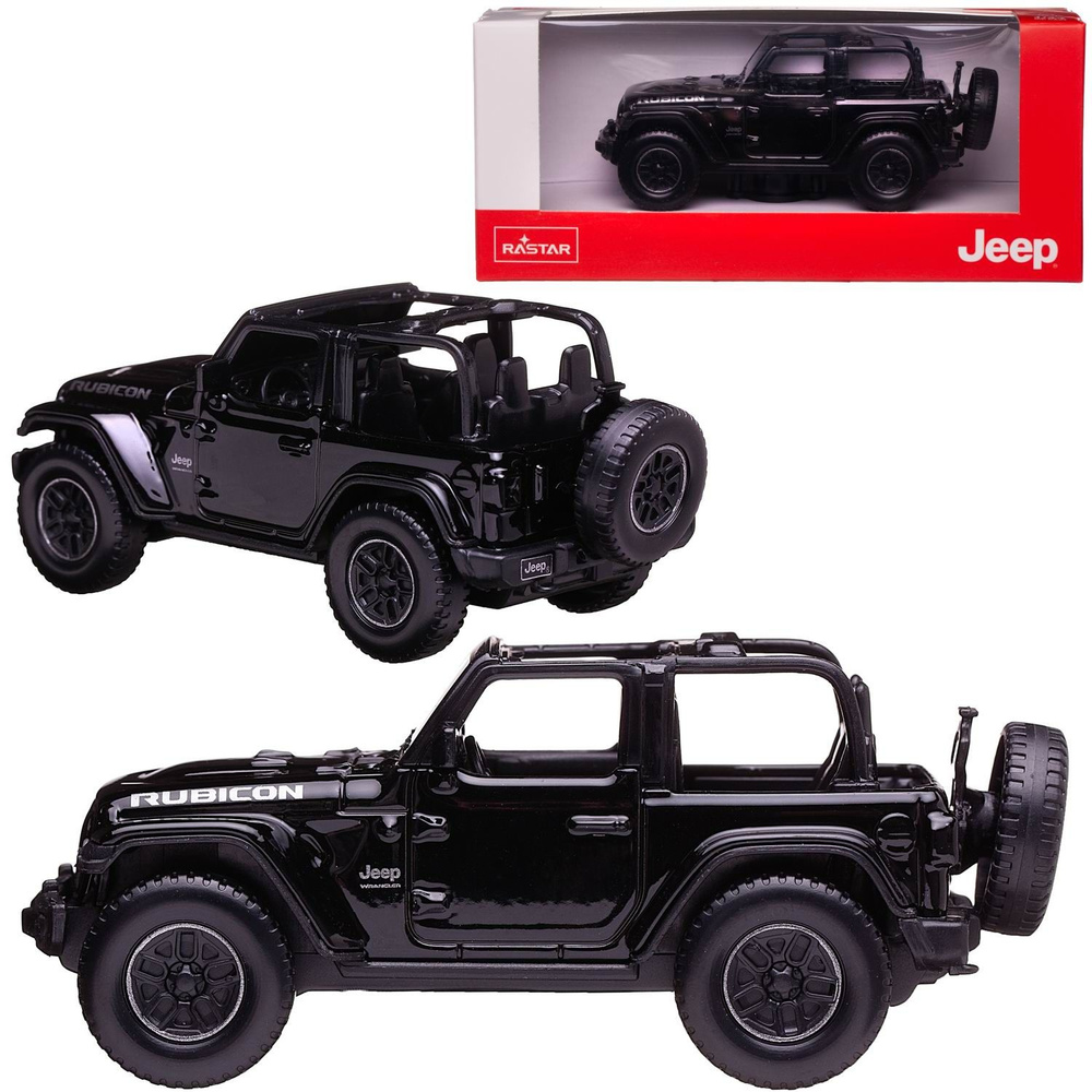 Машина металлическая 1:43 JEEP Wrangler Rubicon, цвет черный - купить с  доставкой по выгодным ценам в интернет-магазине OZON (1191413441)