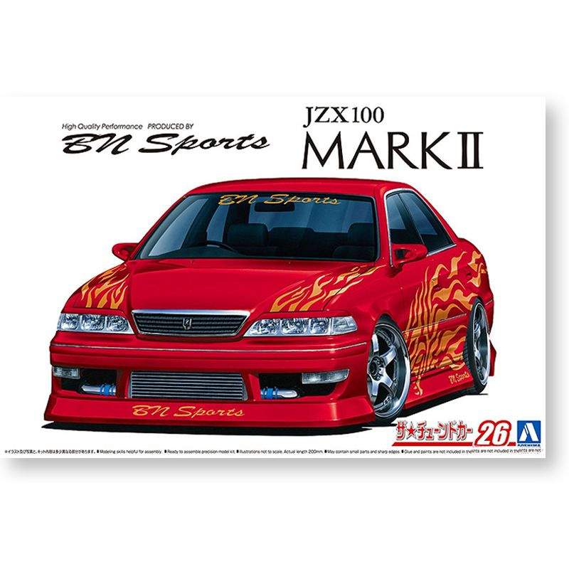 Сборная модель Машинка Aoshima-06132 1/24 Toyota JZX100 MARK II Bnsports modified car model kit  #1