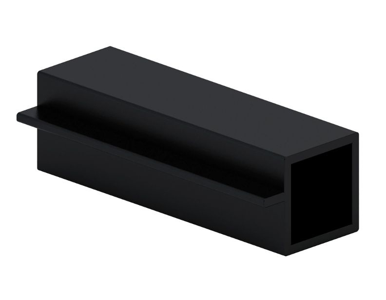 Профиль квадратного сечения под стекло 18х18х2000 мм черный муар ...