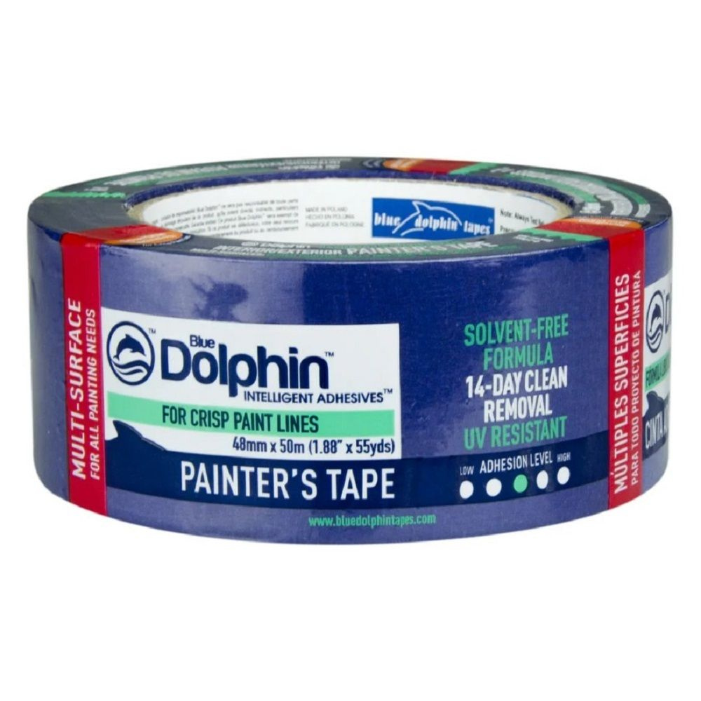 Лента малярная, деликатная синяя Blue Dolphin Painters Tape 01-1-03-EN SBL BDN (48мм*50м)  #1
