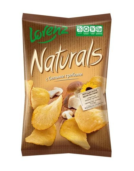 Чипсы картофельные Lorenz Naturals с белыми грибами (набор 10шт по 100гр)  #1