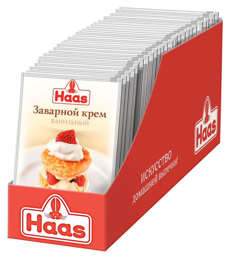 Haas крем заварной ванильный, 100 г x 25 шт