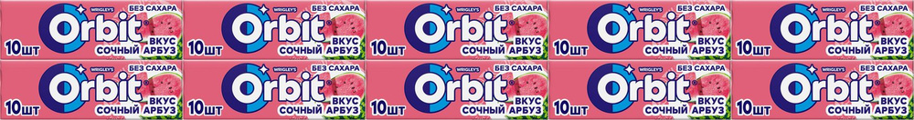 Жевательная резинка Orbit Сочный арбуз без сахара 13,6 г, комплект: 10 шт. по 13.6 г  #1