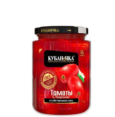 Томаты Кубаночка очищенные в собственном соку консервированные 720г, Россия  #1