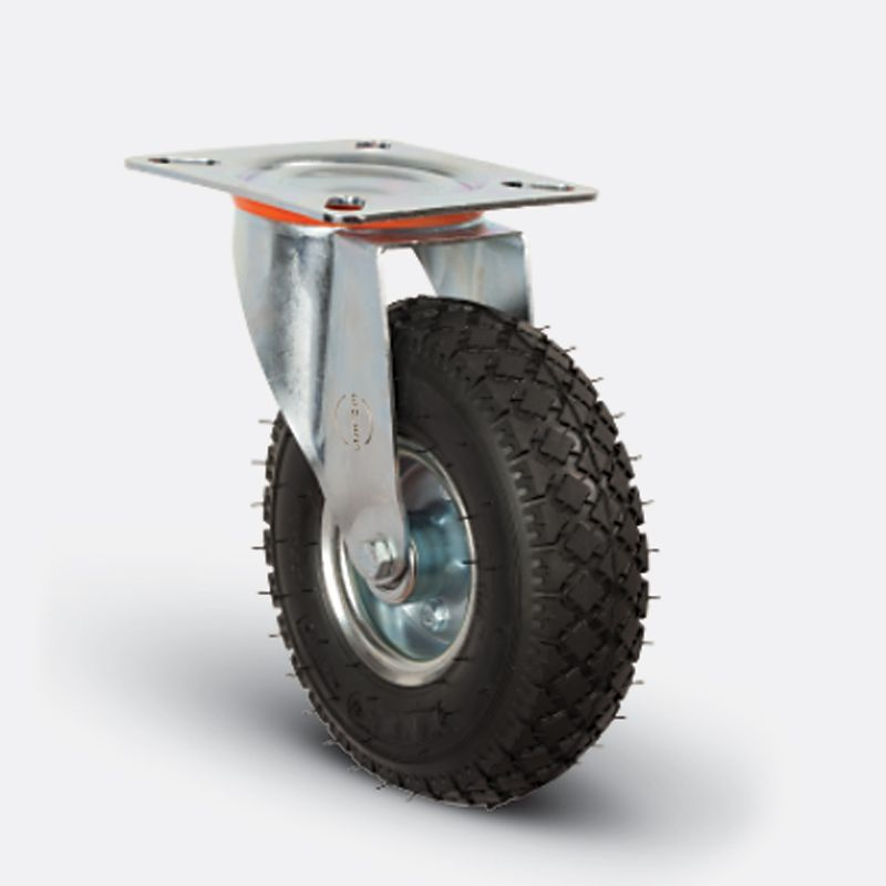Превматическое колесо с поворотной платформой D 260 мм до 110 кг EMES EG01SBRH260  #1