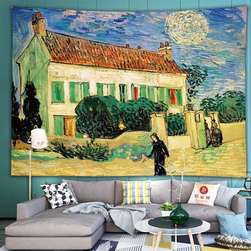 Гобелен на стену, картина Ван Гога маслом "Звездное небо" - купить по ...