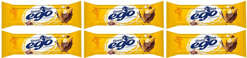 Батончик злаковый Ego fitness банан с молочным шоколадом с витаминами-железом, комплект: 6 упаковок по #1