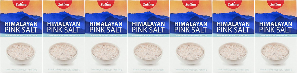 Соль розовая гималайская Salina средняя, комплект: 7 упаковок по 500 г  #1