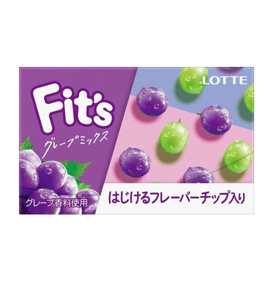 Жевательная резинка Lotte Fit's Grape Mix, со вкусом винограда, 25г, Япония  #1