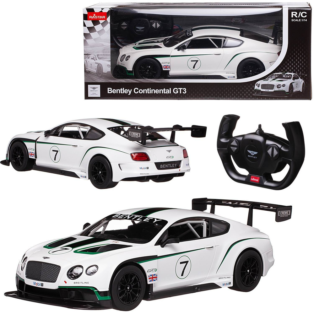 Машина р/у 1:14 Bentley Continental GT3, цвет белый 2,4G - купить с  доставкой по выгодным ценам в интернет-магазине OZON (285966504)