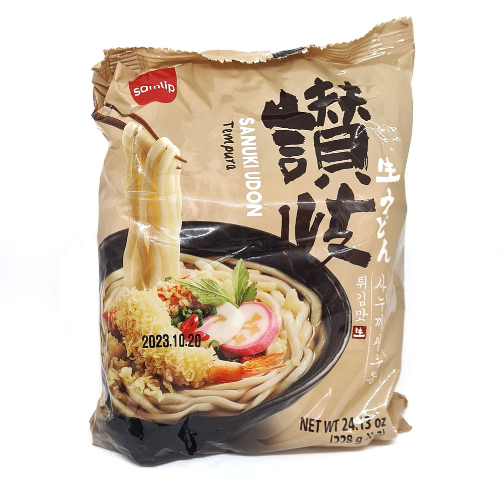 Samlip Sanuki Udon Tempura - удон, толстая пшеничная лапша темпура (684гр.)  - купить с доставкой по выгодным ценам в интернет-магазине OZON (950335087)