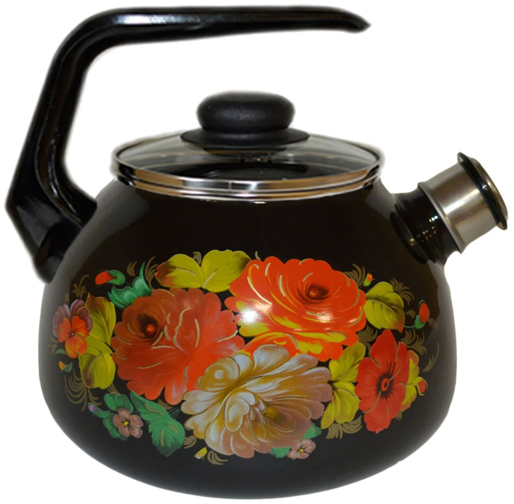 Чайник эмалированный со свистком, для плиты газовой, индукции 3 литра ...