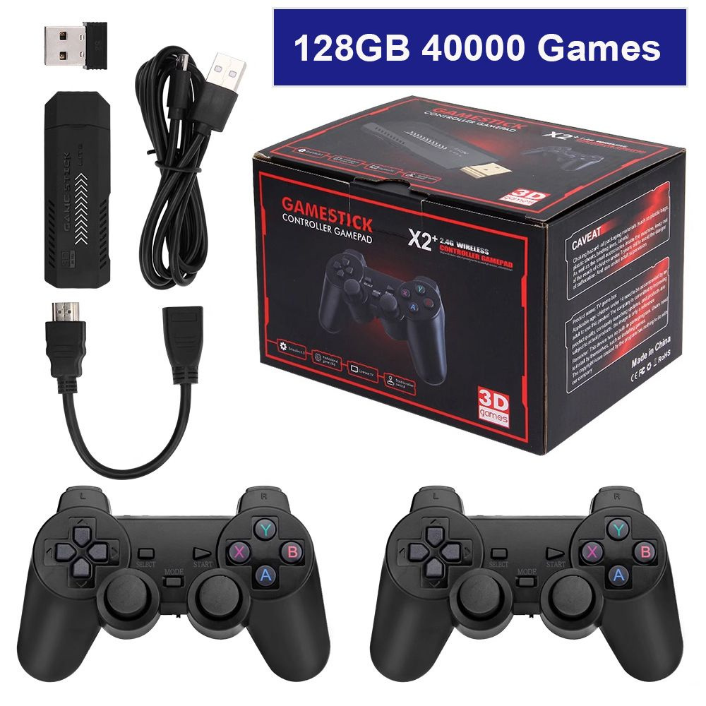 X2 Plus GD10 Pro 4K Game Stick 3D HD Ретро видеоигра, 128G