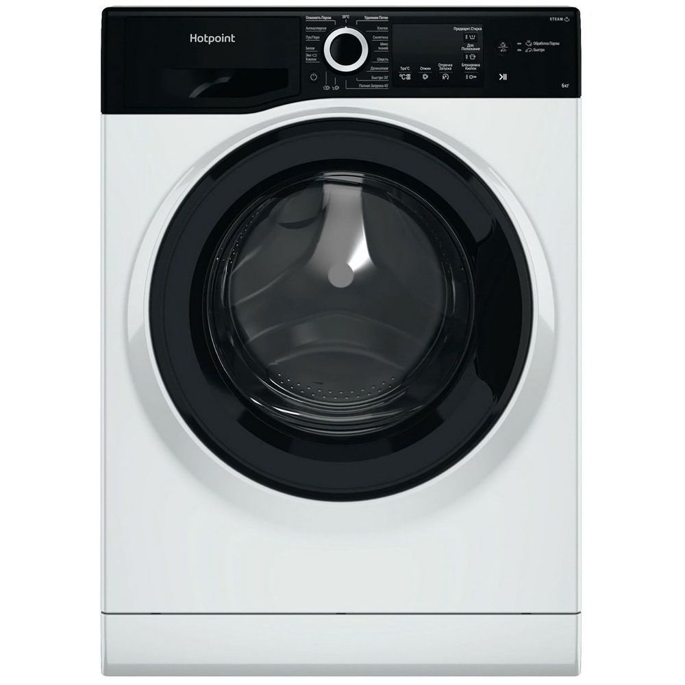 Стиральная машина Hotpoint NSB 6015 W V RU, черный - купить по выгодной  цене в интернет-магазине OZON (984413726)