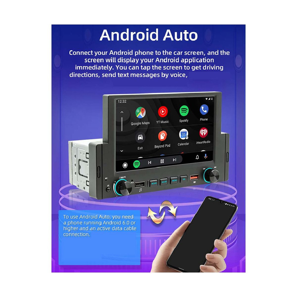 Стойкий-1Din 6,2-дюймовый экран CarPlay Android-Авто Радио Автомобильная  стереосистема Bluetooth MP5-плеер 2USB FM-приемник Аудиосистема хост - арт.  206947 - купить по выгодной цене в интернет-магазине OZON (1349590584)