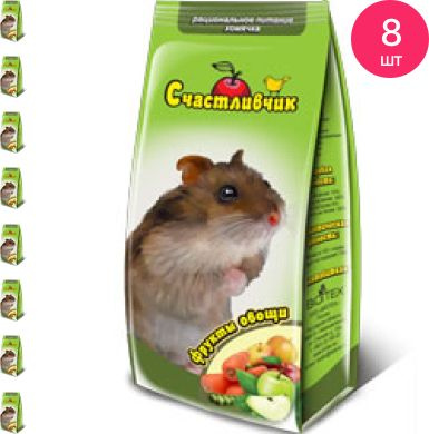 Корм для хомяков Счастливчик 300г (комплект из 8 шт) - купить с ...