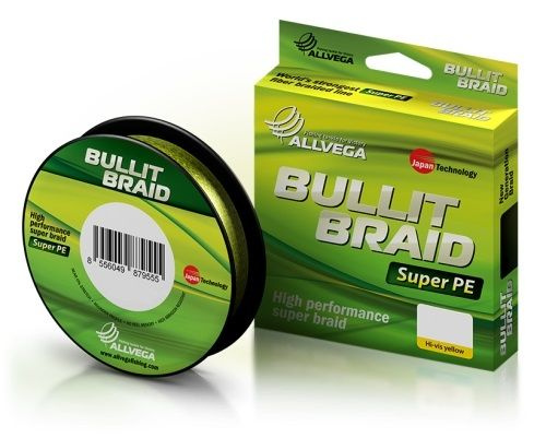 Плетеный шнур ALLVEGA Bullit Braid 135м 0,24мм 16,5кг (ярко-желтая) #1