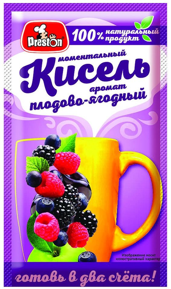 Кисель плодово-ягодный, Preston, 2 шт. по 30 г. - купить с доставкой по ...