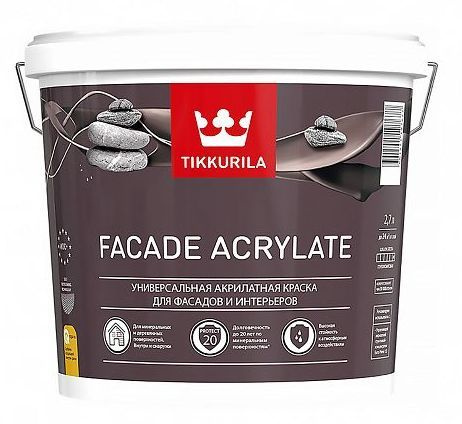 Краска "Facade acrylate" 2,7 л для фасадов Tikkurila #1