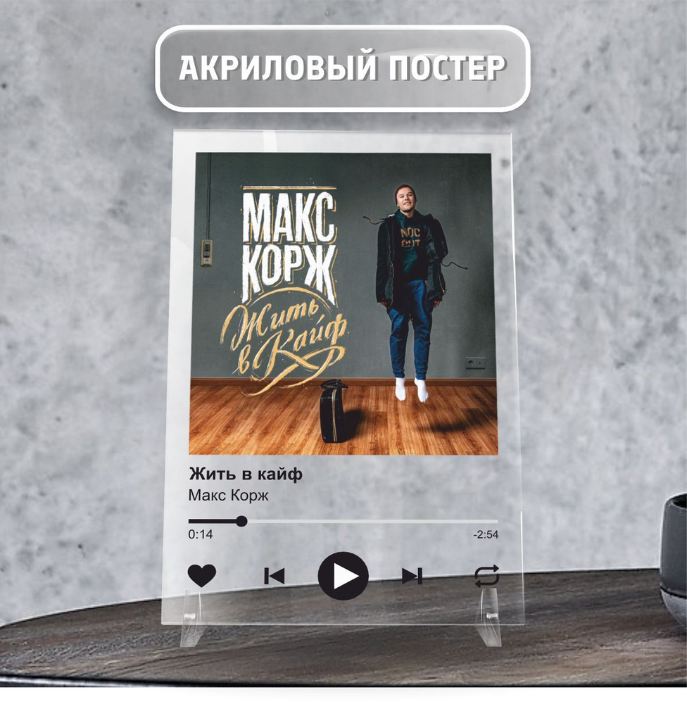 Spotify Спотифай постер интерьерный Макс Корж - Жить в кайф 20х14