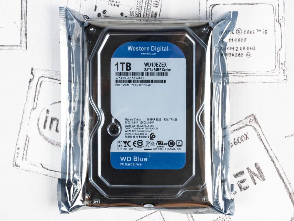 1 ТБ Внутренний жесткий диск Western Digital Blue (WD10EZEX) - купить ...