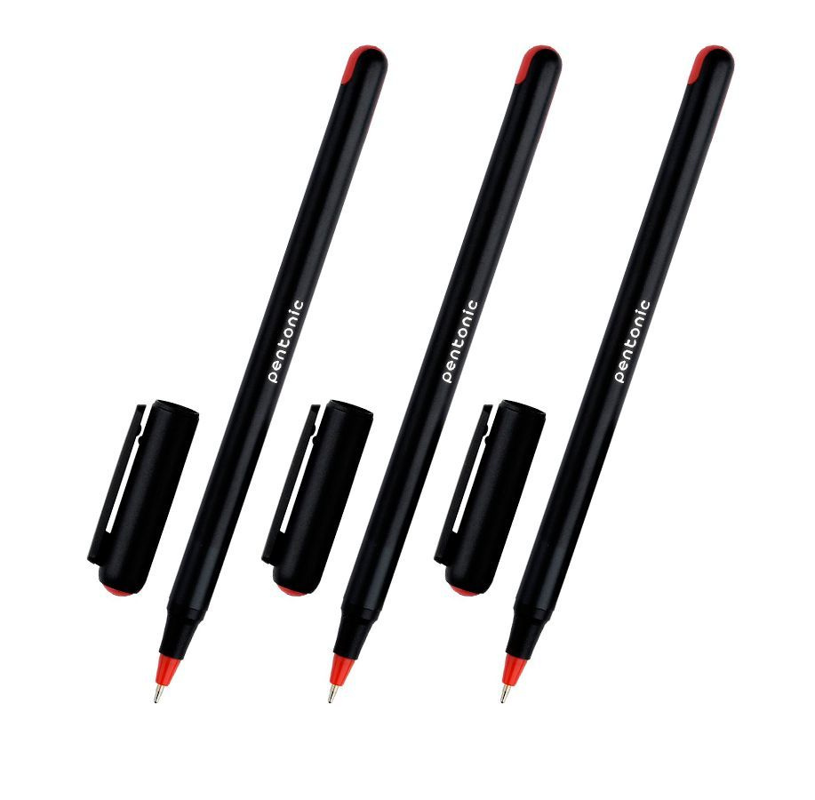Linc Ручка Шариковая, толщина линии: 0.5 мм, цвет: Красный, 3 шт.  #1