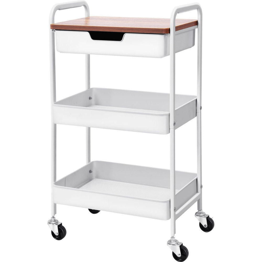 Этажерка-стеллаж (тележка) на колесиках со столиком для хранения ...