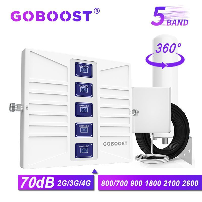 Коммутатор Goboost 2g 3g 4g усилитель сотовой связи, 5-диапазонный GSM ...