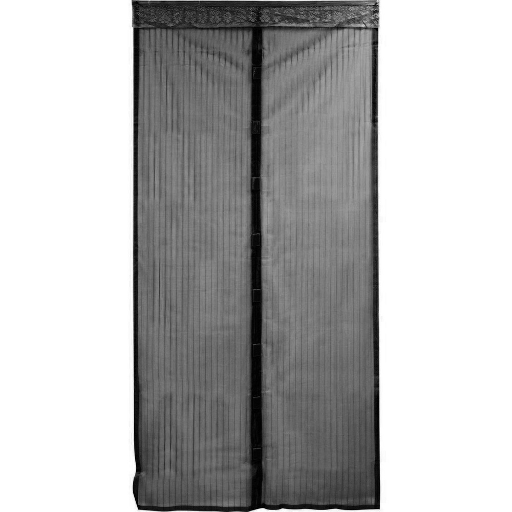 Москитная сетка для дверей, черный, 0,9 х 2,1 м, на магнитах, 37х17х2/ антимоскитная сетка на дверь  #1