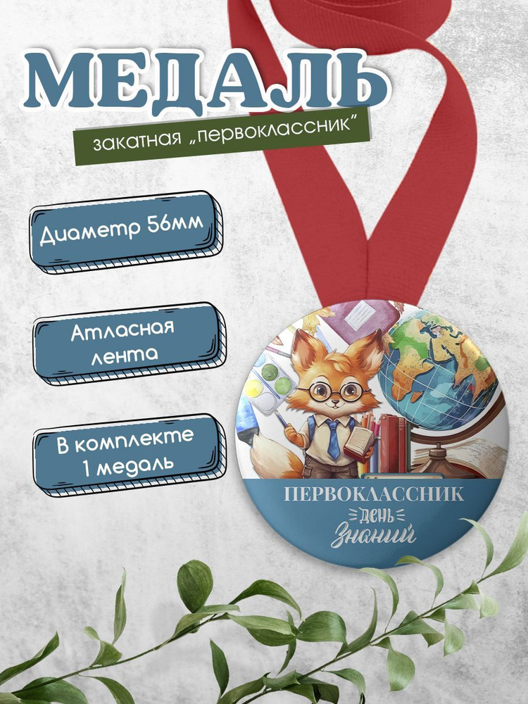Медаль закатная первоклассник, первоклассница купить по выгодной цене в ...