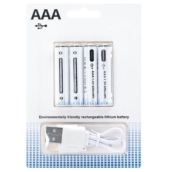 ААA аккумуляторы перезаряжаемые 1.5V Литий-ионные емкость 600 мWч, с ...