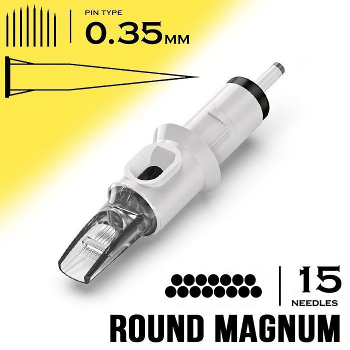 Картриджи для тату и перманентного макияжа QUELLE Premium Round Magnum 35/15RM 0,35мм - 20шт/уп  #1