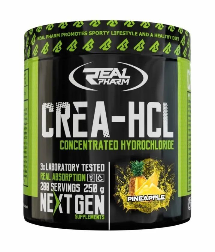 Real Pharm Creatine HCL, Креатин гидрохлорид, порошок 250 г со вкусом ананаса, Спортивное питание для #1