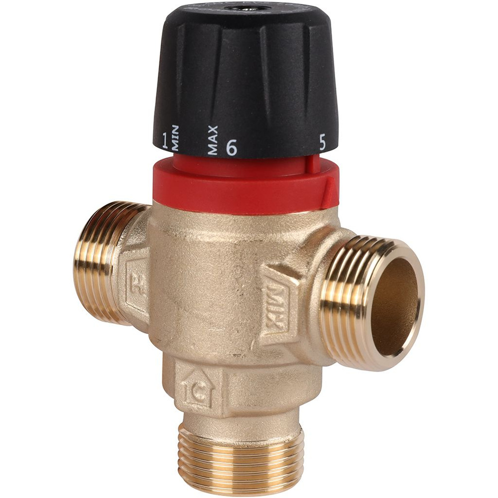 Термостатический смесительный клапан ROMMER для систем отопления и ГВС 3/4" НР 35-60 С KV 1,6 боковое #1