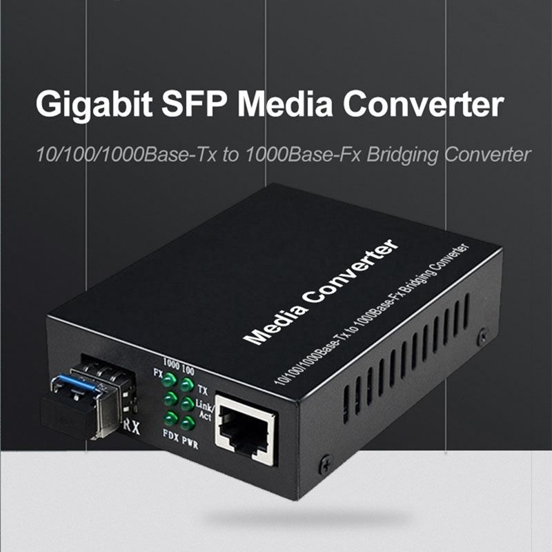 Fiber To RJ45 Media Transceiver SFP 10/100/1000M Converter