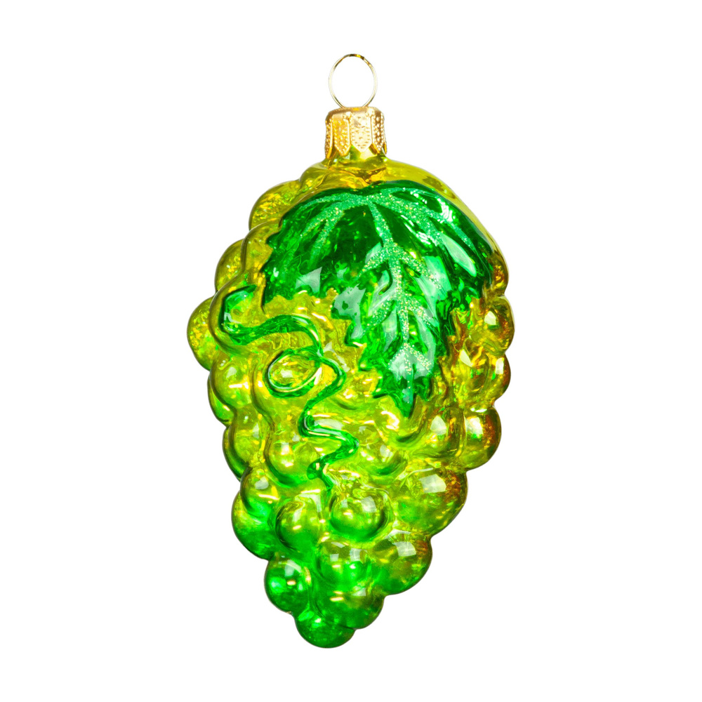 Елочная игрушка Виноградная гроздь, зеленая, новогоднее украшение  #1