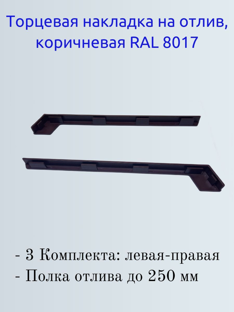 Торцевая накладка (заглушка) на отлив оконный коричневая RAL 8017  #1