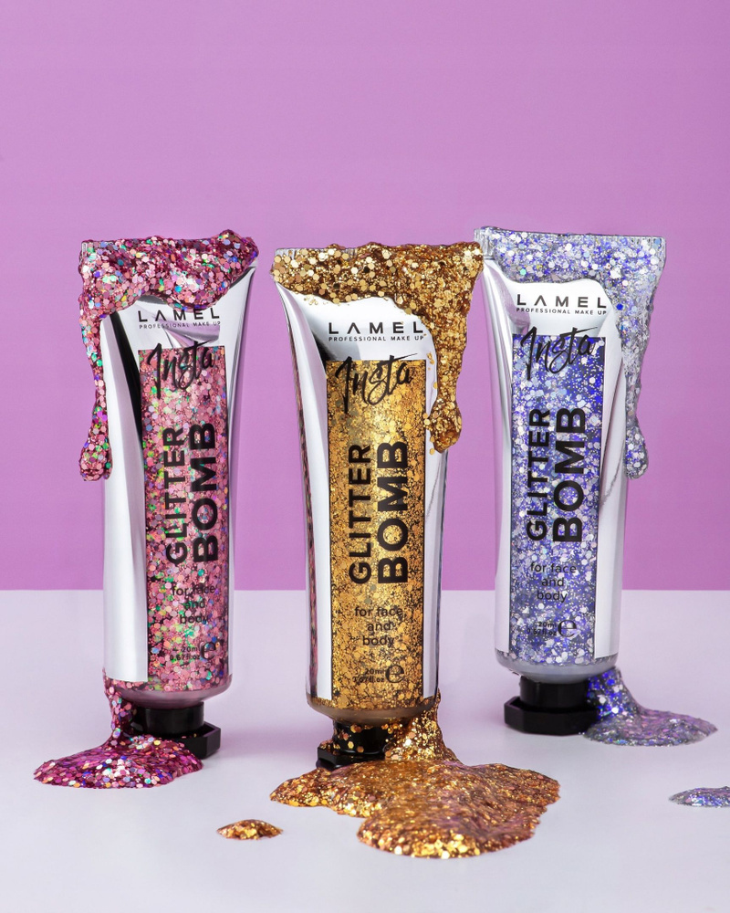 Набор жидких глиттеров Lamel Инста Glitter Bomb купить с доставкой по