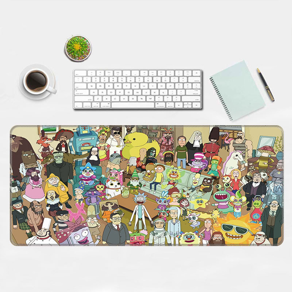 Игровой коврик для мыши Рик и Морти / Rick and Morty 900x400x3mm, XXL, коричневый  #1