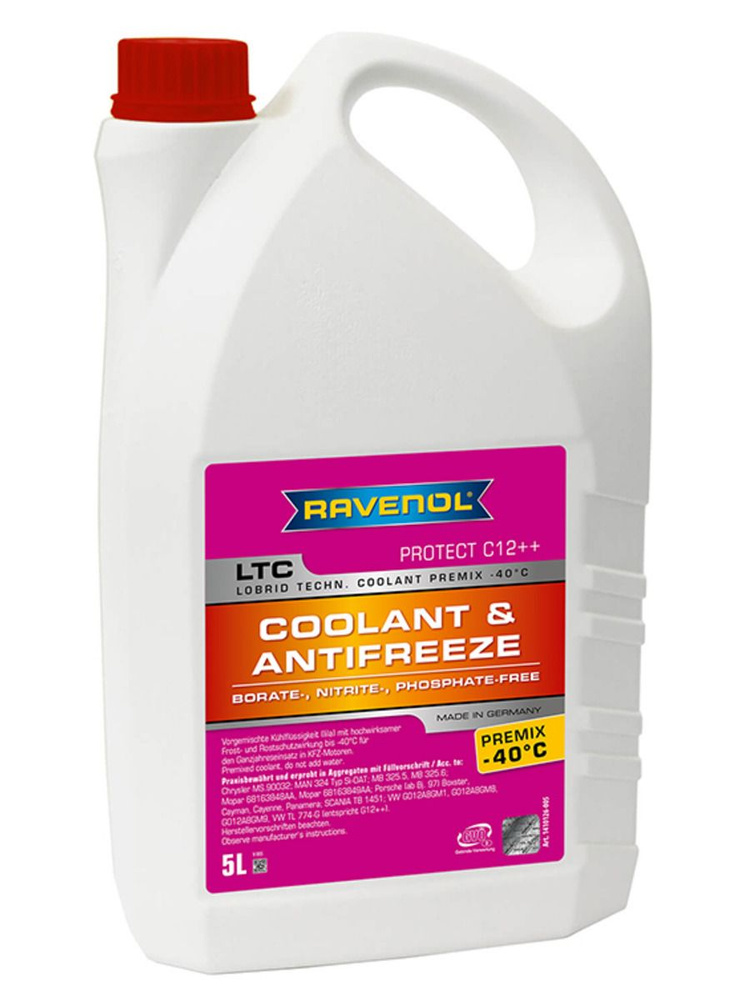 Антифриз RAVENOL LTC Protect C12++ Premix -40C, 5 литров #1