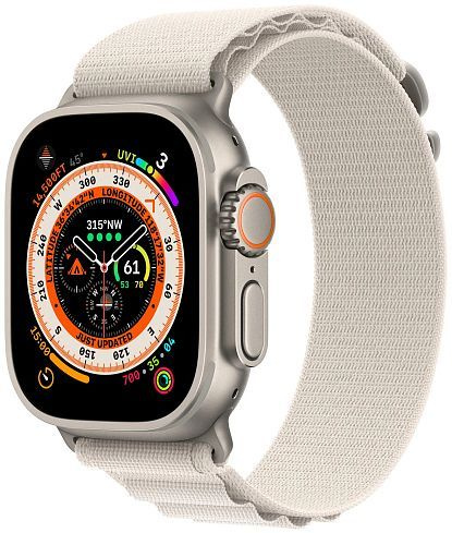 Apple Watch Ultra 49 мм Titanium Case with Alpine Loop M, белый #1