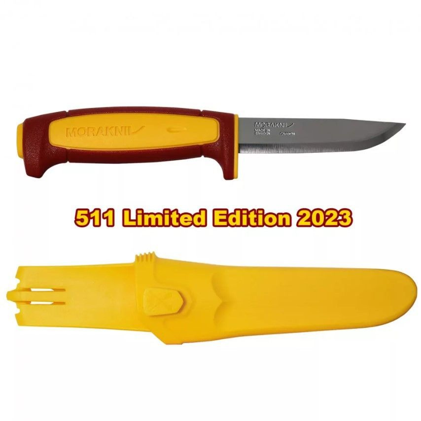 Нож Morakniv Basic 511 (C), 2023, Yellow/Dala Red - купить с доставкой ...