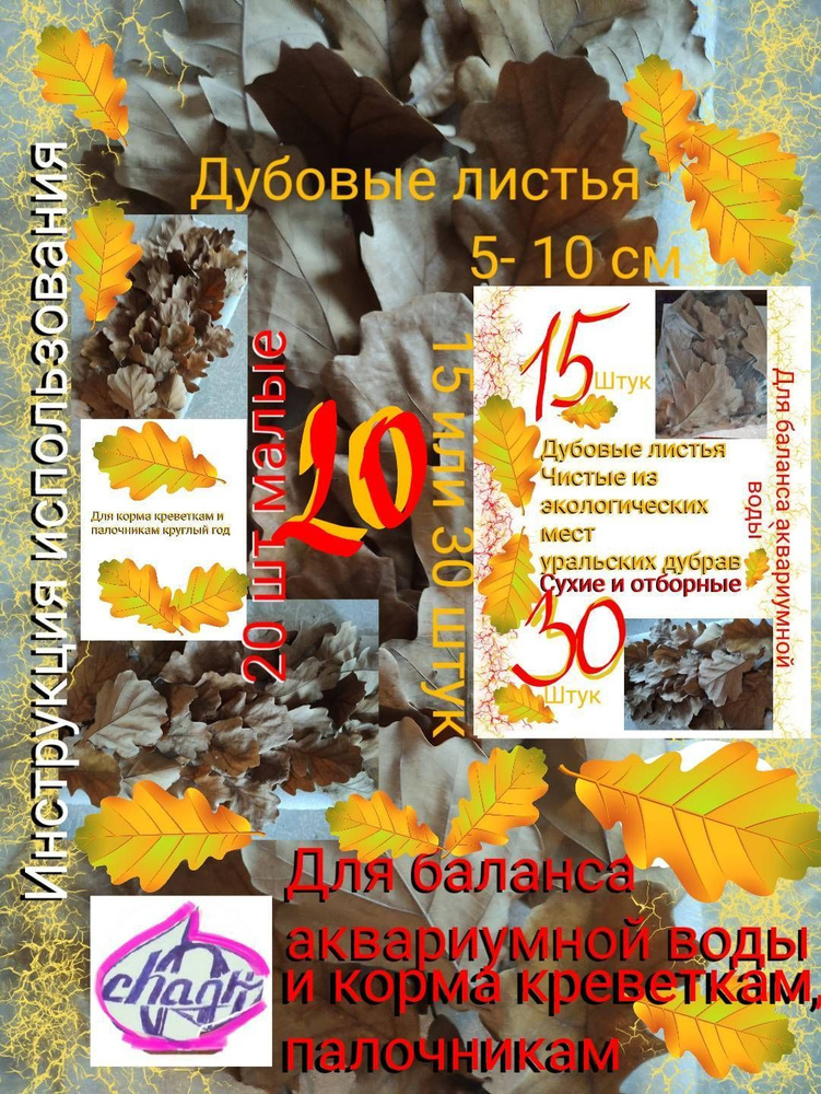 Дубовые листья набором-20 штук - купить с доставкой по выгодным ценам в ...