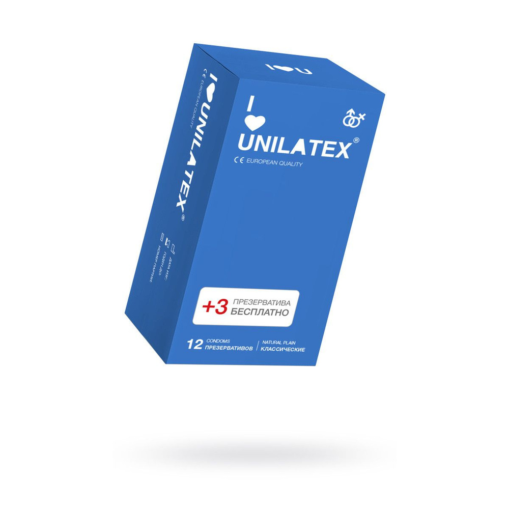 Презервативы Unilatex, natural plain, гладкие, классические, 19 см, 5,4 см, 15 шт.  #1