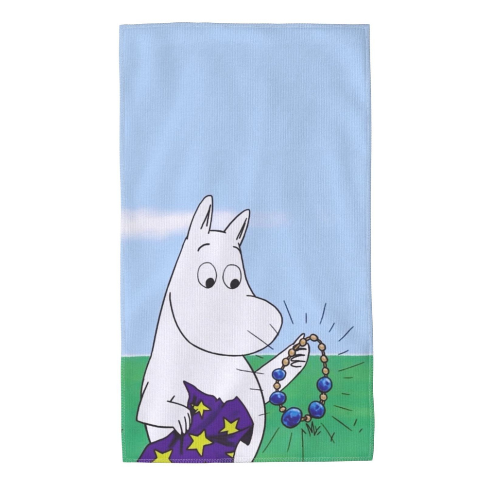 Moomin Полотенце для лица, рук Moomin, Микроволокно, 40x70 см, оливковый, 1 шт.  #1