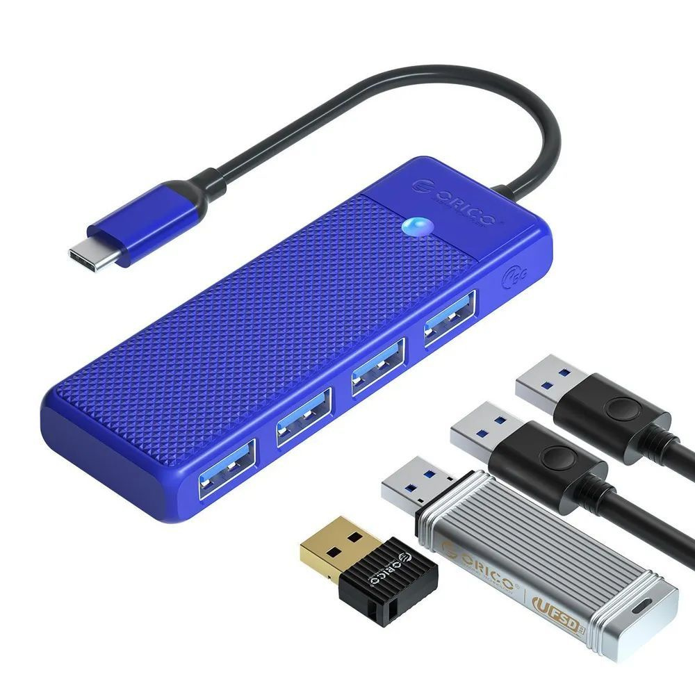 Концентратор ORICO USB-C с 4x USB-A синий (ORICO-PAPW4A-C3-015-BL-EP) #1