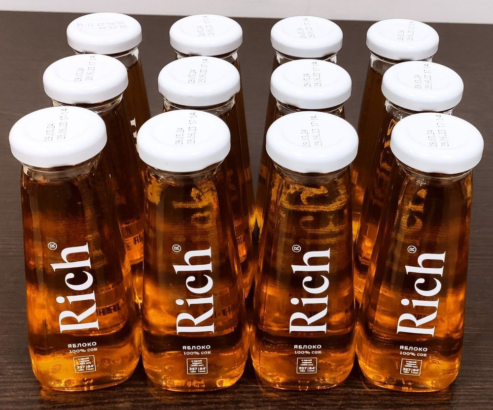 Сок Rich (Рич) Яблоко 0.2 л стекло упаковка 12 штук - купить с ...